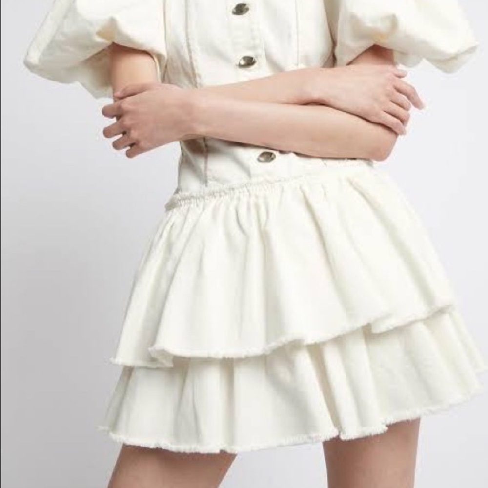 AJE Reclaim Denim Mini Dress Ivory • Size 10 • RRP $395 - Picture 16 of 16